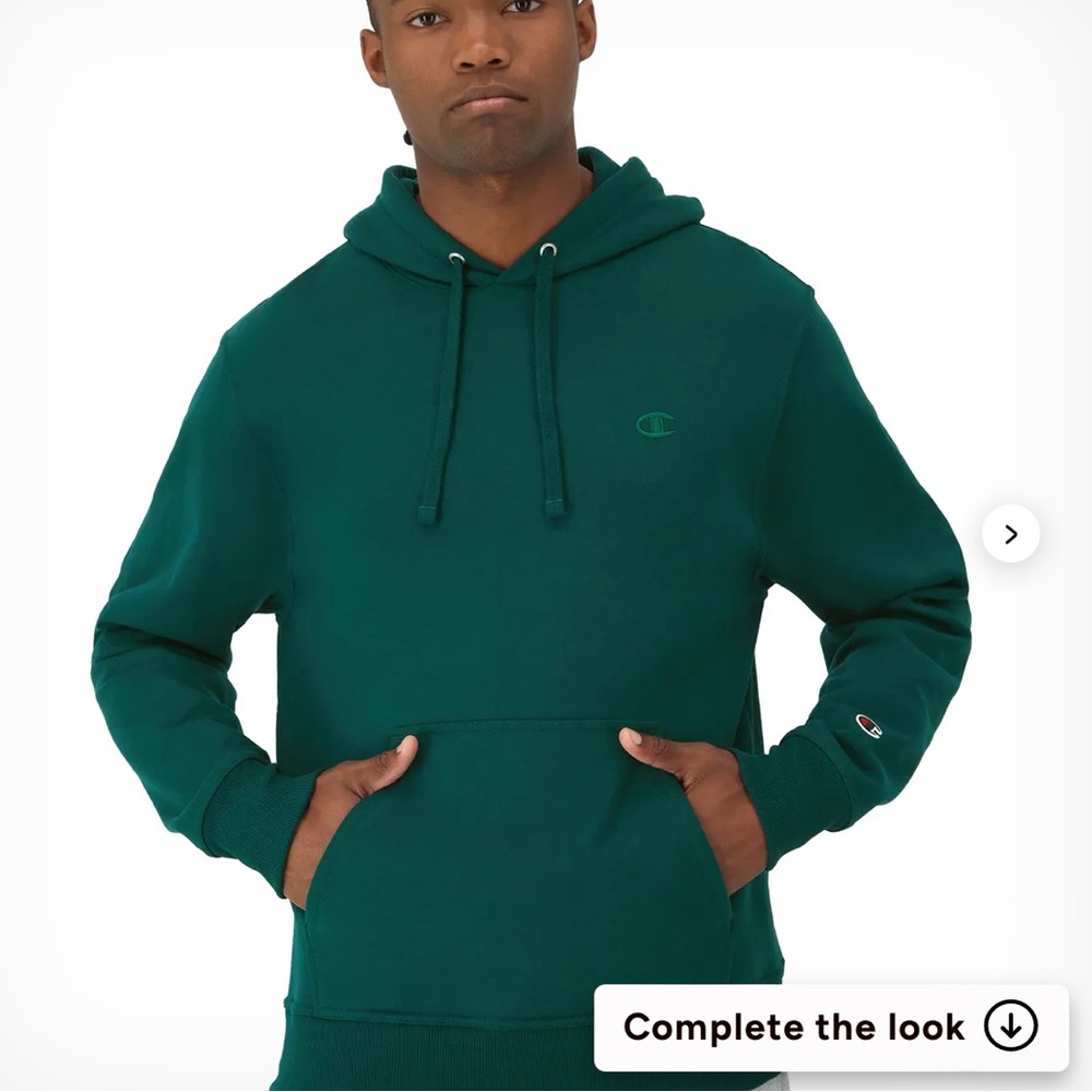 *TURQUOISE* NWT, Champion, Men’s, Powerblend Hoodie, C Logo